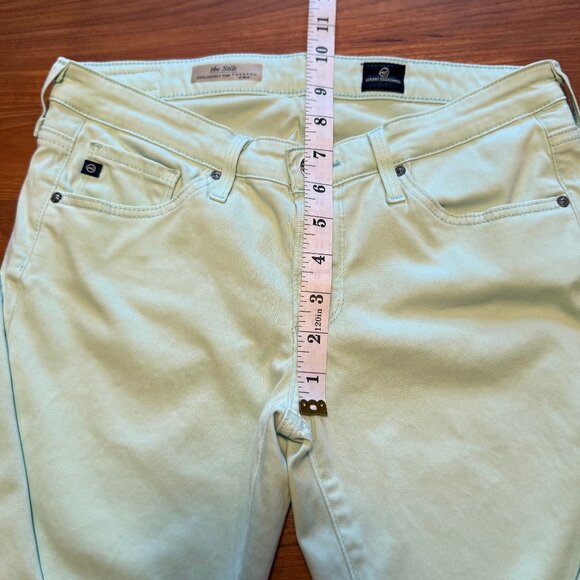 AG The Stilt Cigarette Leg x Calypso St. Barth Light Mint Green 26 Regular - Picture 3 of 8
